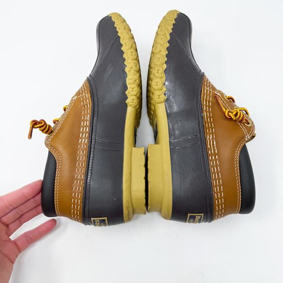 LL Bean Brown Rubber Duck Boots Women's Size 8 EUC Lace Up Made in USA - Picture 5 of 9